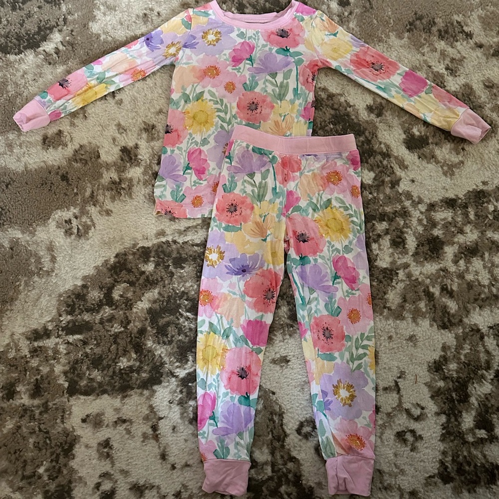 Little Sleepies Floral Pink Multicolor Long Sleeve Pajama Set